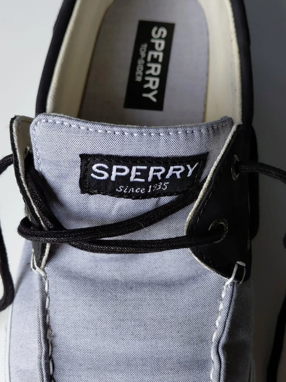 Sperry Top-Sider Two-Tone Gray & Black Men's Boat Shoes Size 13M